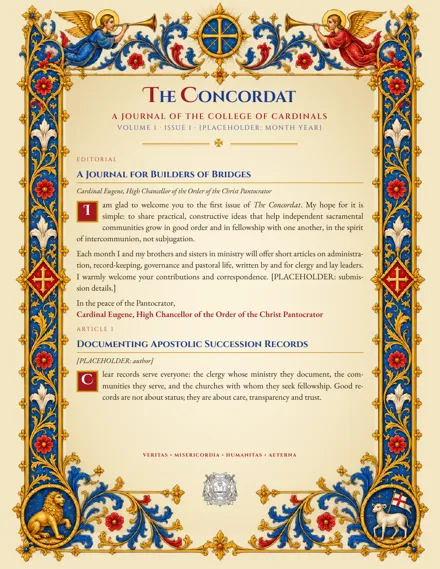 Cover of The Concordat, Vol. 1 · Issue 1